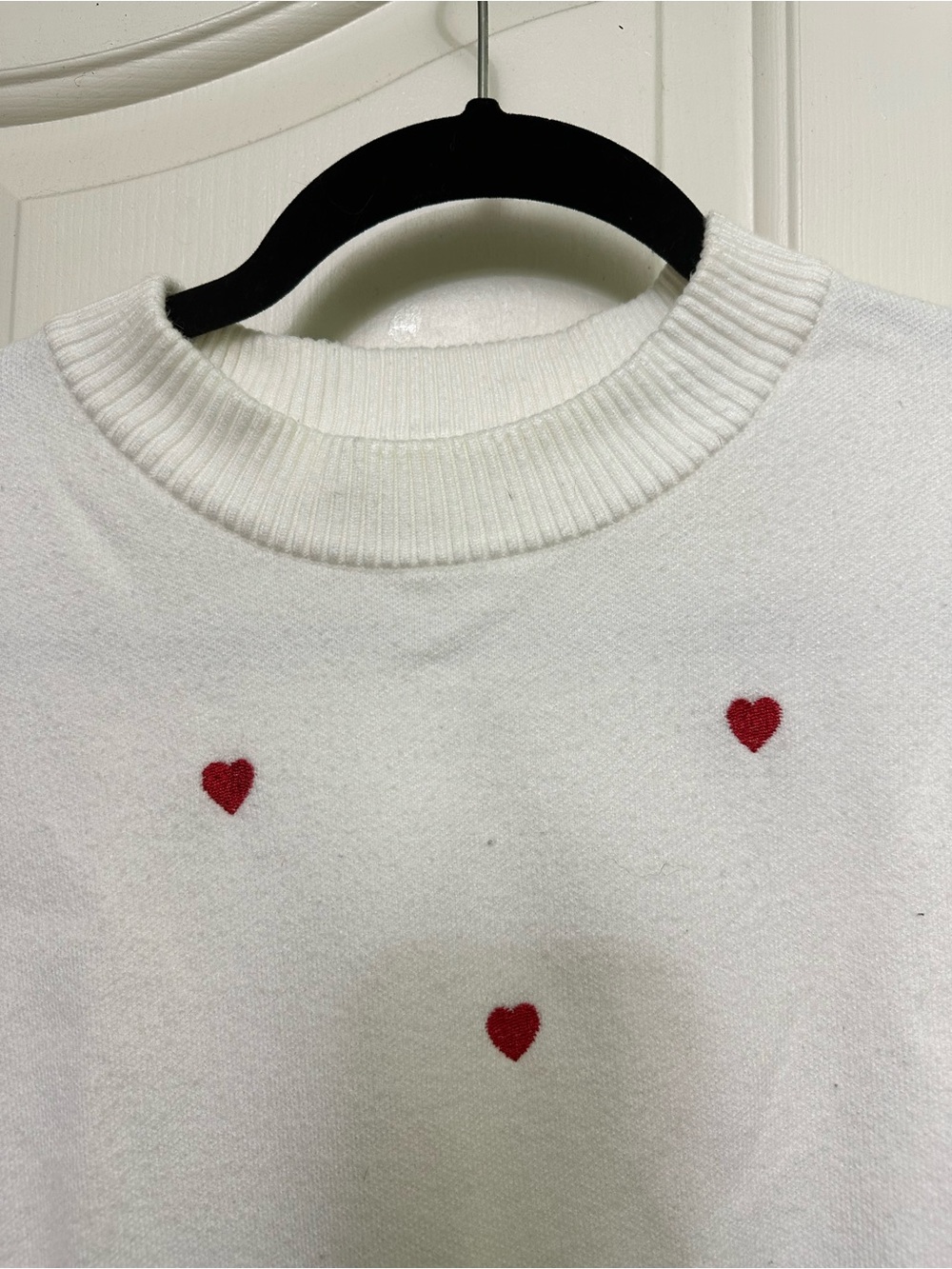 Commense Cream Sweater with Red Heart Embroidery - Picture 3 of 5